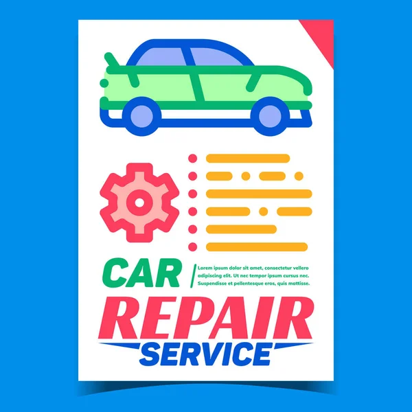 Car Repair Service Creative Promo Banner Vector Automobile Repairing Service — Stock Vector