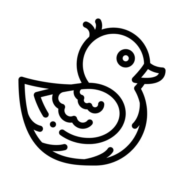 鸭玩具图标向量 鸭玩具标志 孤立等高线符号图解 — 图库矢量图片