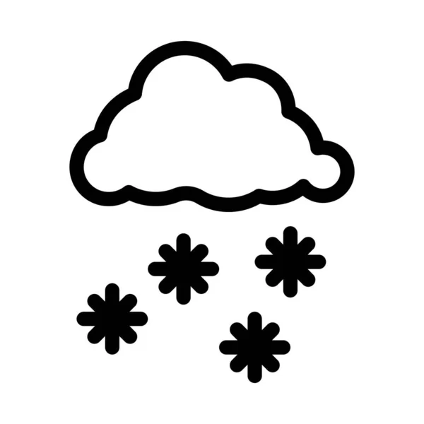 Вектор Значка Снежной Погоды Знак Снежной Погоды Иллюстрация Изолированного Контура — стоковый вектор