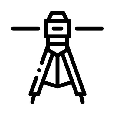 Lazer seviye araç simgesi vektörü. Lazer seviyesinde araç işareti. izole edilmiş sınır sembolü çizimi