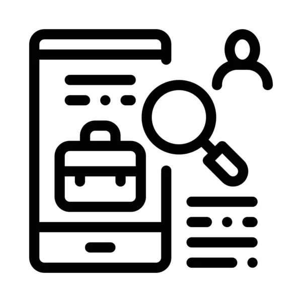 Vektor Ikony Vyhledávací Úlohy Aplikace Hledání Telefonní Aplikaci Izolovaný Symbol — Stockový vektor