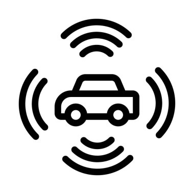 Araba sinyal simgesi vektörü. Araba sinyal levhası. izole edilmiş sınır sembolü çizimi