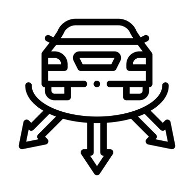 Parkronik park sistemi ikon vektörü. Parkronik park yeri tabelası. izole edilmiş sınır sembolü çizimi