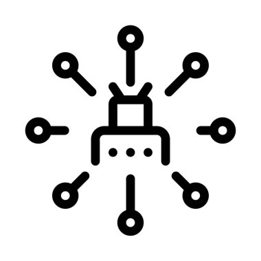 Robot araba sistemi ikon vektörü. Robot araba sistemi işareti. izole edilmiş sınır sembolü çizimi