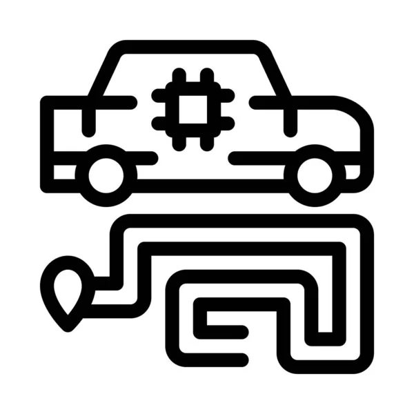 Wektor Nawigacji Samochodowej Znak Nawigacyjny Samochodu Odizolowany Symbol Konturu Ilustracja — Wektor stockowy