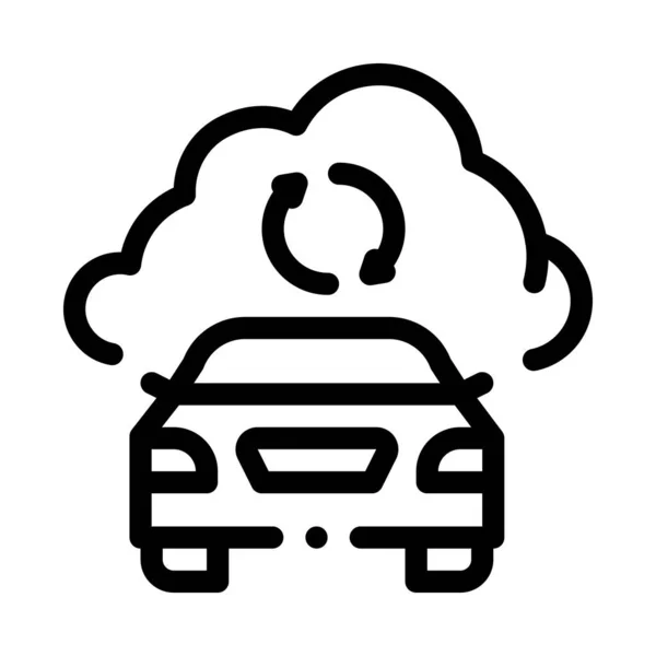 Vetor Ícone Nuvem Conexão Carro Inteligente Sinal Nuvem Conexão Carro — Vetor de Stock