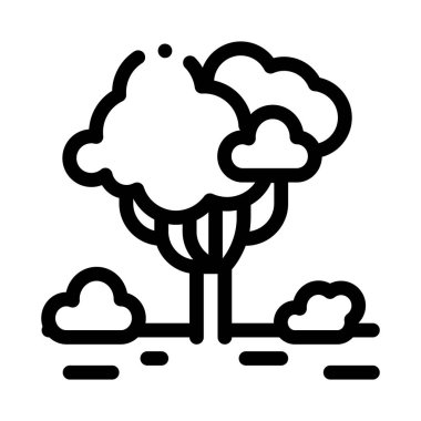 Orman ağacı ikonu taşıyıcısı. Orman ağacı işareti. izole edilmiş sınır sembolü çizimi