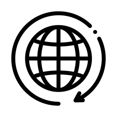 Dünya ikon vektörü. Toprak dönüş işareti. izole edilmiş sınır sembolü çizimi