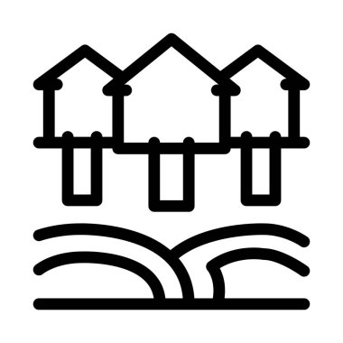 doğal ısıtma ikonu vektörü. Evin doğal ısıtma levhası. izole edilmiş sınır sembolü çizimi