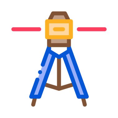 Lazer seviye araç simgesi vektörü. Lazer seviyesinde araç işareti. izole edilmiş sınır sembolü çizimi