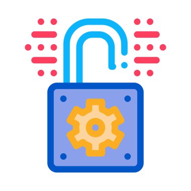 Asma kilit ikon vektör ana hatlarını aç