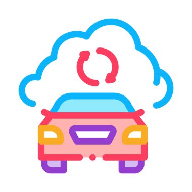 akıllı araba bağlantısı bulut vektör çizelgesi çizimi