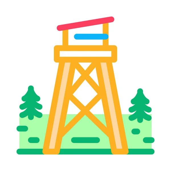 Rescate bosque torre icono vector esquema ilustración — Vector de stock