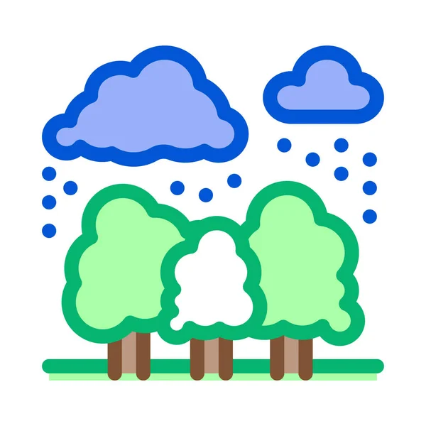 Tropical rain icon vector outline symbol illustration — Stock Vector