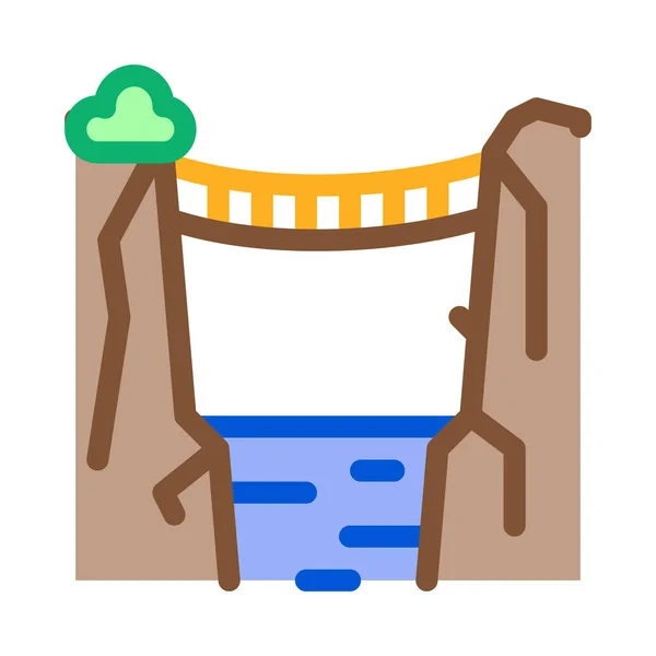 Dżungli most ikona wektor zarys symbol ilustracji — Wektor stockowy