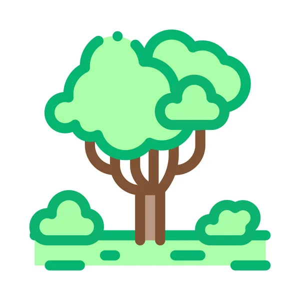 Ikona stromu džungle vektorový obrys ilustrace — Stockový vektor