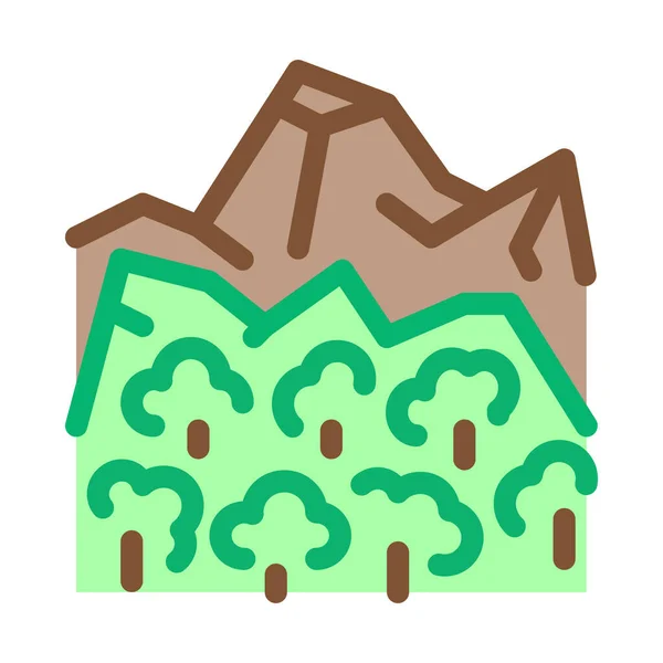 Orman ve dağ ikonu vektör çizelgesi çizimi — Stok Vektör