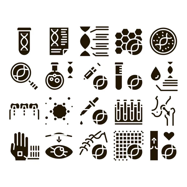 Conjunto de iconos vectoriales de elementos de colección de biomateriales — Vector de stock