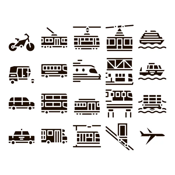Public Transport Vector Line Icons Set — Stock Illustration Public Transport Vector Line Icons Set Stock Vector