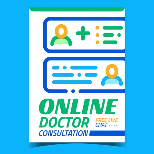 Online Doctor Διαβούλευση Διαφημίζω Banner Vector — Διανυσματικό Αρχείο