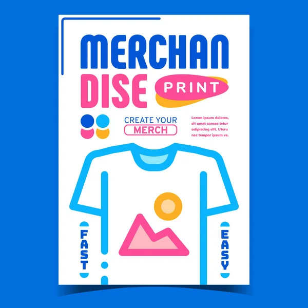 Merchandise Print Creative Adverteren Banner Vector — Stockvector