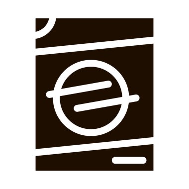 Çamaşır Hizmetleri Yıkama Sıvı Paket simgesi. Boş Safkan Çamaşırhane Deterjanı Paketleme Piktogramı. Çamaşırhane, Kuru Temizleme, Çamaşırhane, Leke Temizleme Çizimi