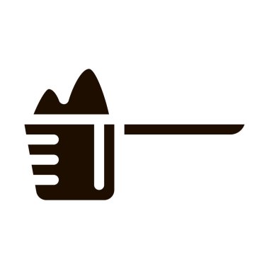 Beyaz Protein Spor Vektörü Simgesinden bir kepçe. Sporcu Pictogram için Creatine Powder Sport Beslenme. Beslenme İçindekiler, Vücut Geliştirme Katılımı Çizimi Çubuğu