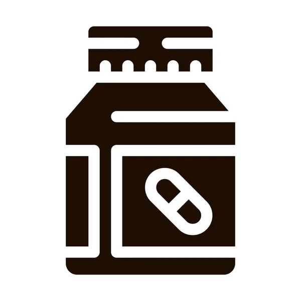 Vitamin Pills Container Vector Icon Pacchetto Pillole Creatina Polvere Nutrizione — Vettoriale Stock
