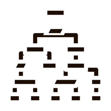 Yapısal Bilgisayar Sistemi Vektör Simgesi. Hiyerarşik Yapı Diyagramı, Veri Şifreleme Çizelgesi. Programlama Dilleri, Hata Düzeltme, HTML, Betik Katılımı İllüstrasyonu