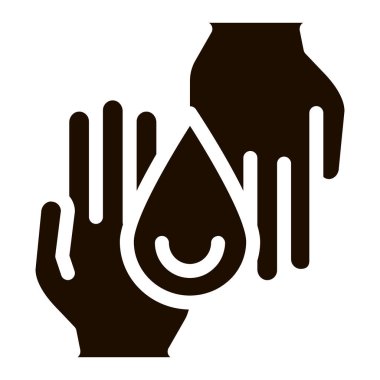 Eller ve Nemlendirici Vektör Simgesini Bırak. Organik Kozmetik Nemlendirici Krem, Doğal Bileşen Piktogram. Çevre dostu, Acımasız Ürün, Moleküler Analiz Çizimi