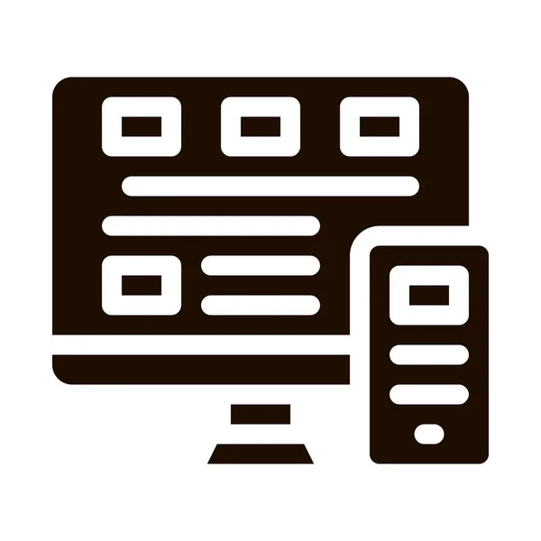 Computer Smartphone System Vector Icon. Binary Coding System, Data Encryption Pictogram. Web Development, Programming Languages, Bug Fixing, HTML, Script Contour Illustration