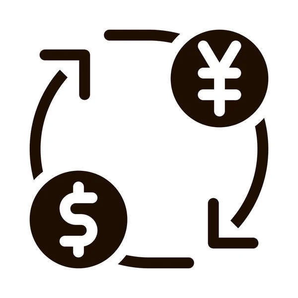 Pieniądze Walutowe Ikona Wektora Jena Dolara Online Money Transaction Financial — Wektor stockowy