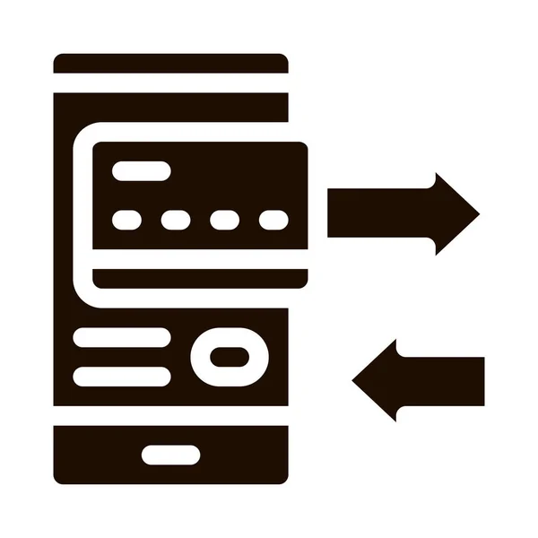 Paiement Par Téléphone Portable Icône Vectorielle Opération Paiement Bancaire Par — Image vectorielle