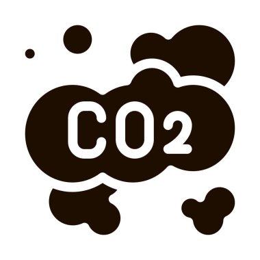 Co2 Smoulder Buhar Buharı Hava Vektörü Simgesi. Karbonik Oksijen Kirli Hava Çevre Kirliliği Piktogramı. Atmosferik Kirlilik, Toprak ve Su Katılım Çizimi