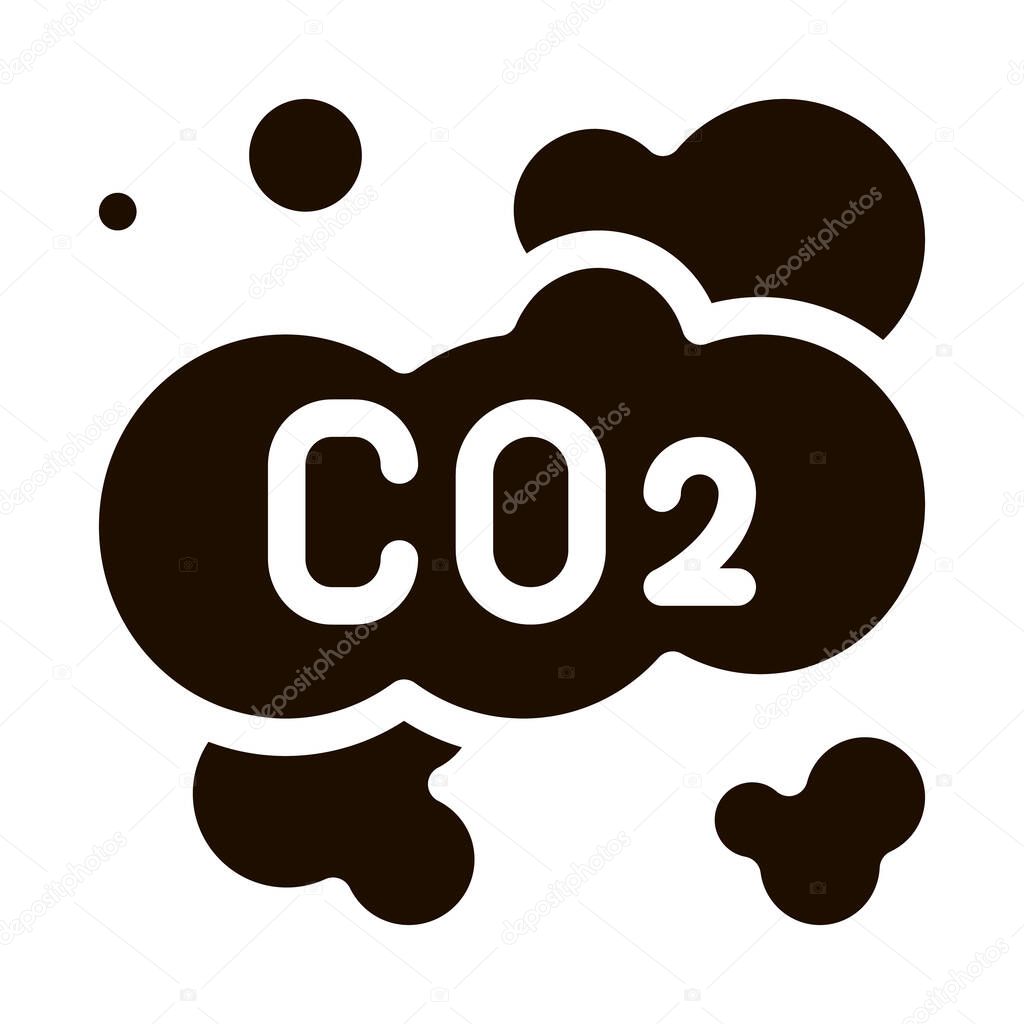 Co2 Smoulder Smoke Steam Air Vector Icon. Carbonic Oxide Dirty Air Environmental Pollution Defilement Pictogram. Atmospheric Impurity, Soil And Water Contour Illustration