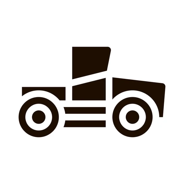 Industry Tractor Vehicle Vector Icon Agricultural Tractor Various Type Trailer — Stock Vector