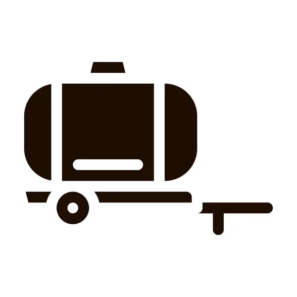 Einaxiale Vektor Ikone Für Anhänger Landwirtschaftlicher Transport Wasseranhänger Piktogramm Industrie — Stockvektor
