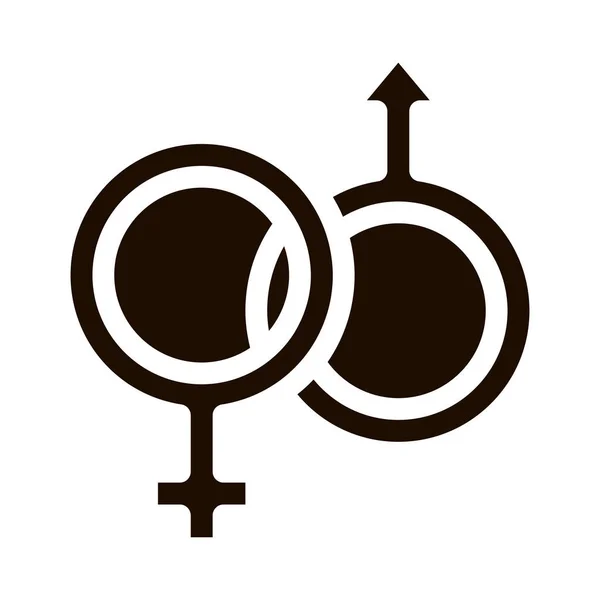 Male Female Gender Sign Wedding Glyph Icon Gender Mark Wedding — Stock Vector