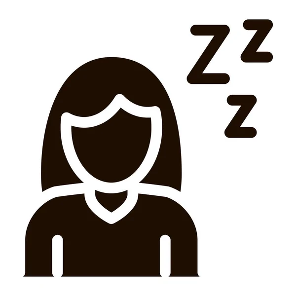 Sömnighet Symtomp Graviditet Vektor Tecken Ikonen Karaktärskvinna Silhouette Sleeping Symptomp — Stock vektor