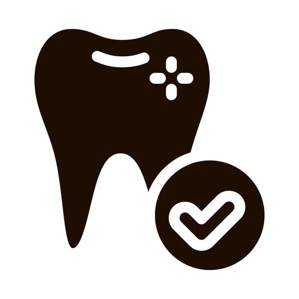 Estomatologia Dentista Sinal Ícone Glifo Dentário Saudável Saúde Dente Ferramenta —  Vetores de Stock