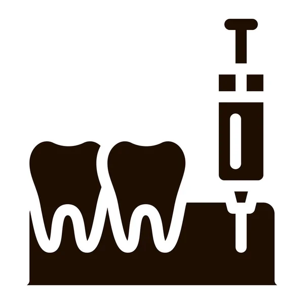 Stomatologie Anästhesie Injection Vector Sign Icon Anästhesie Zahnarzt Geräte Und — Stockvektor