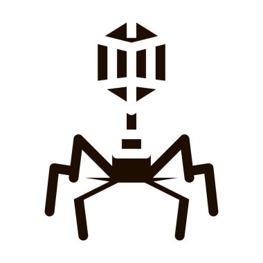 Virüs Patojen Element Vektörü Simgesi. Hastalık Patojen Bakterileri ve Mikrop Piktogramı. Kimyasal Tıbbi Mikrop Tipi Mikroorganizma Contour Monochrome Illustration