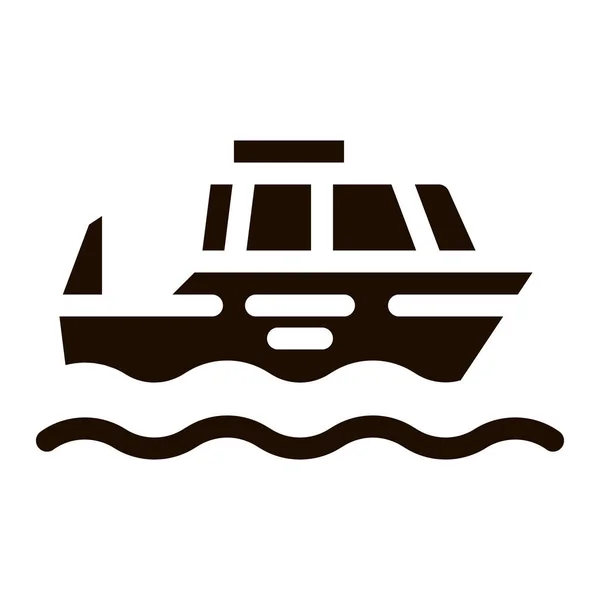 Transport Public Taxi Nautique Icône Vectorielle Sea River Ship Taxi — Image vectorielle