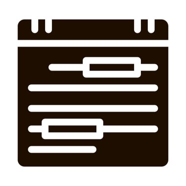 Takvim Ay Vektör İmzalama Simgesi. Veri Günü ve Yılı Takvimi, Otel Performansı Ekipman Piktogramı. Business Hostel Ögeleri Tek Renkli Çizim