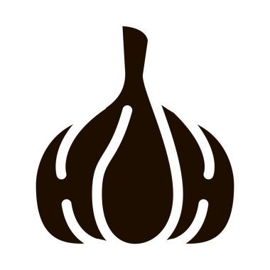 Sağlıklı Gıda Sebze Sarımsak Vektörü İmza Simgesi. Vegan Bio Eco Tarım Sarımsak Alium Pictogram. Organik Sağlık Vitamini Beslenme Tek Renkli Çizim