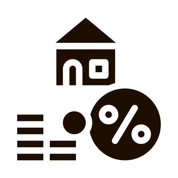 House Mortgage Service Tick Vector Icon Hypothek Auf Immobilien Gebäude — Stockvektor