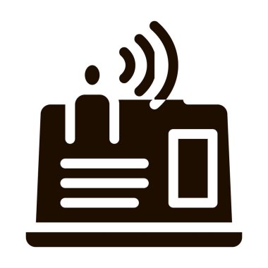 Yapay Kişisel Vektör Yardımcısı İmza Simgesi. Yapay Zeka İnternet Çevrimiçi Piktogram Desteği. Teknoloji Desteği, Cyborg, Mikroçip Katılımı İllüstrasyonu