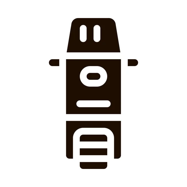 人工智能转轮矢量符号图标 人工智能机器人助理助手象形文字 技术支持 Cyborg Microchip Contour Illustration — 图库矢量图片