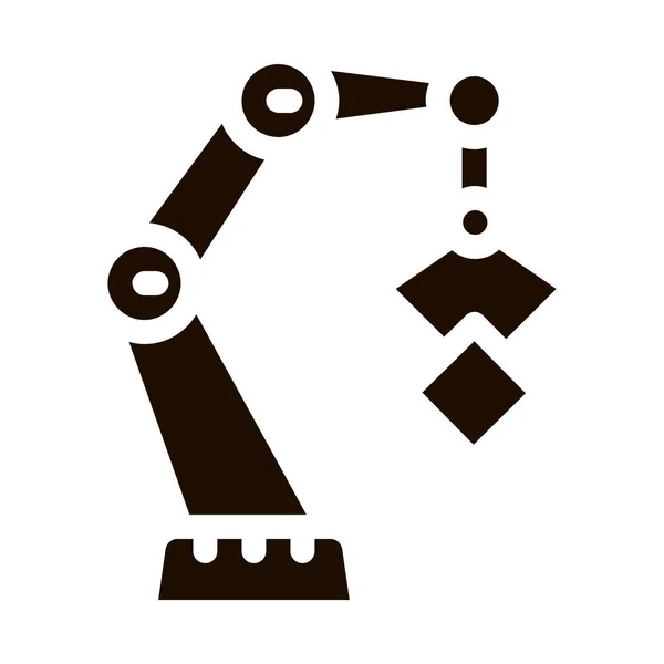 Robot Mecánico Transporte Grúa Icono Glifo Signo Brazo Detalle Robot — Vector de stock