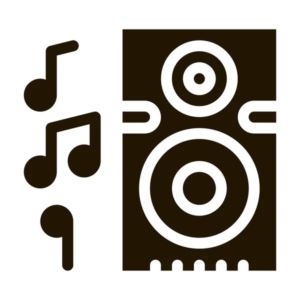 Musical Dynamic Device Listening Songs Ikona Glifu Mikrofon Dynamiczny Koncert — Wektor stockowy